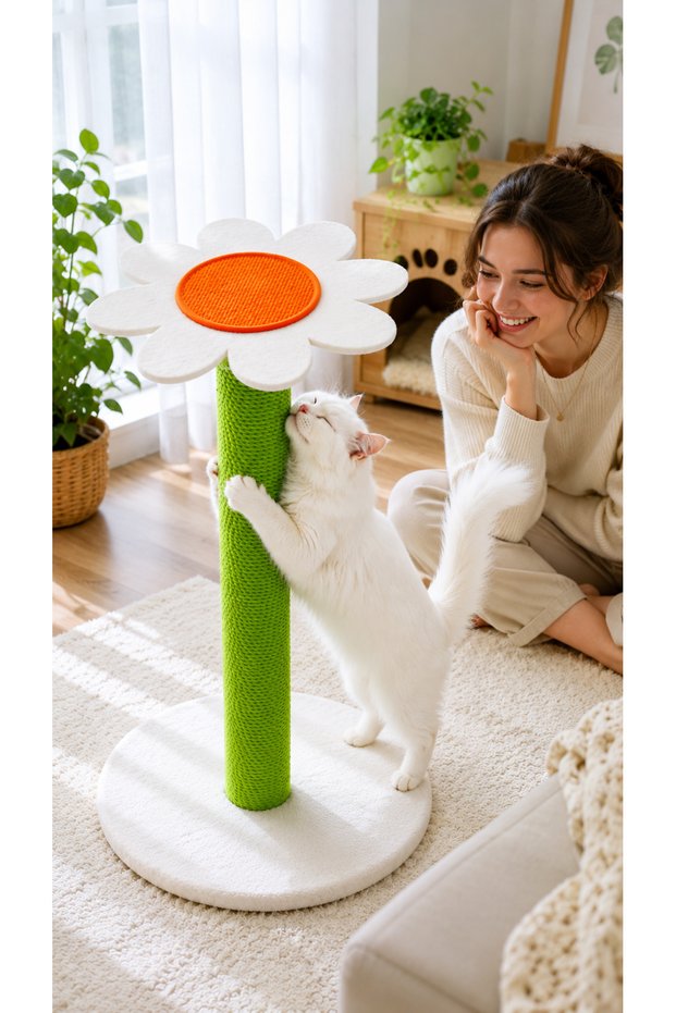 XL Papatya Cat Scratching Board 85 Cm, Durable and Stylish Design