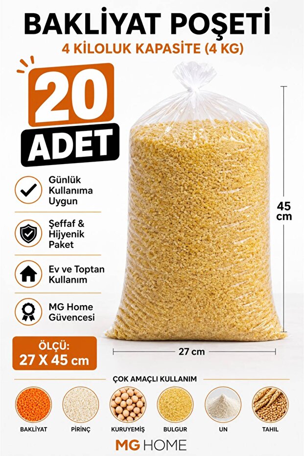 20 Pieces | | 27X45 Thick Transparent Bag Thick Grain Packaging Bag | | 4000 Gram Capacity | | Nylon Bag Refrigerator Bag | | 20 Thick Egg Ice Bags | | Thick Bagged Meat Refrigerator Bag