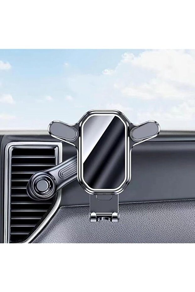 360° Rotation Car Phone Holder for Air Vent, Mirror Fold Cradle with Long Metal Hook Clip,