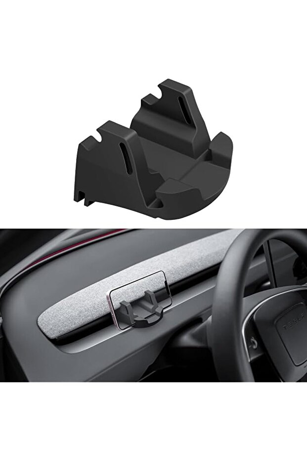 For 2025 Tesla Model 3 Car Phone Mount Holder [Non-Destructive] Silicone Smartphone Bracket Compatible