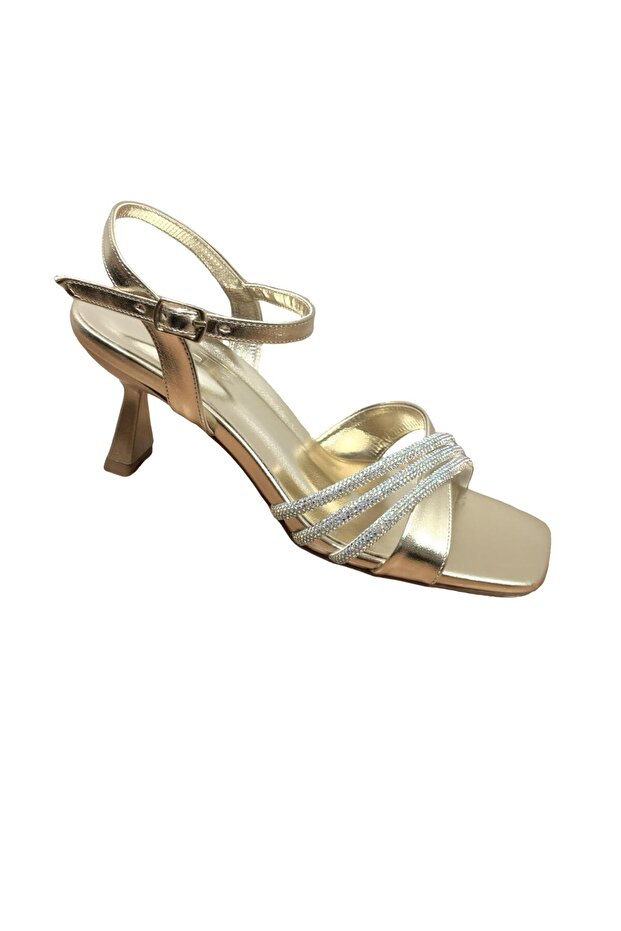 655480 Stoned Banded Short Heeled Evening Dress Shoes'Heel 7.5 cm'