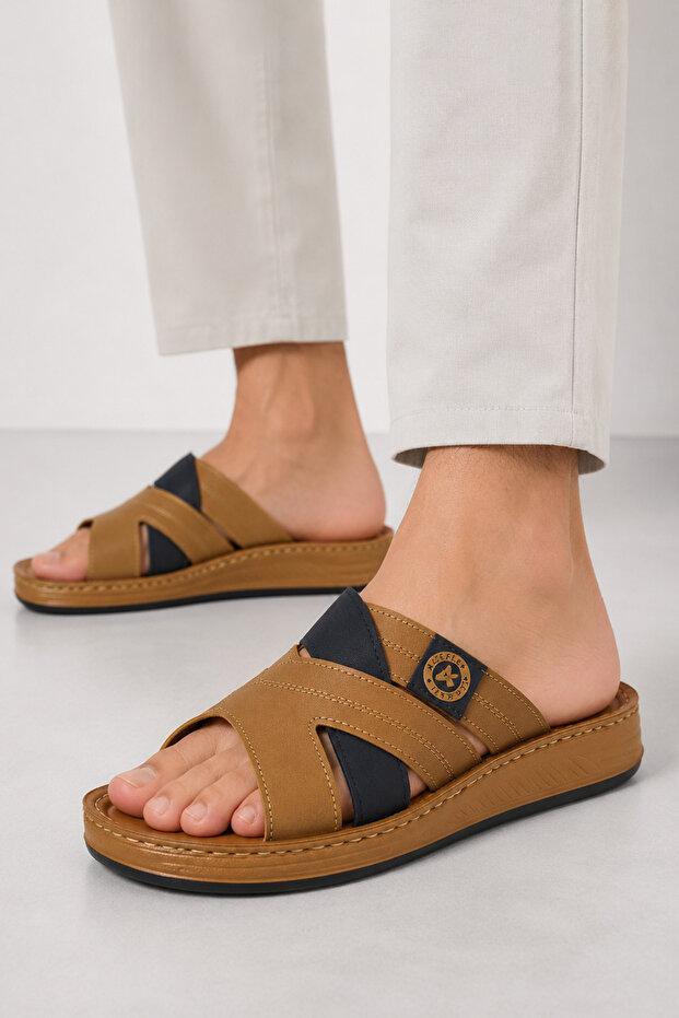 Alc 5552 Soft Flexible Beach Pool Garden Lightweight Daily Cross Men's Slippers