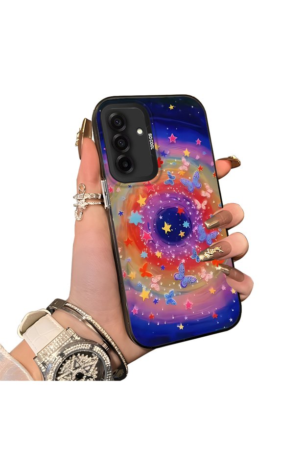 Samsung Galaxy A26 Compatible Silicone Edge Hard Back Case Couple Phone Case Star Pattern