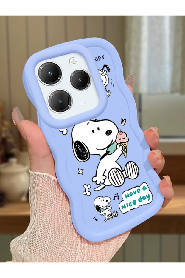 Infinix Hot 40 Compatible Case Camera Protector Blue Silicone Couple Phone Case Stripe Pattern