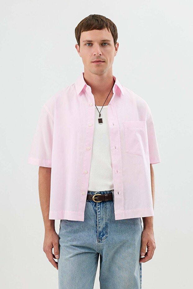 Pink Boxy Fit Men's Shirt