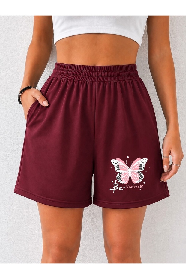 Women's 100% Cotton Daily Use Butterfly Printed Shorts with Pockets
