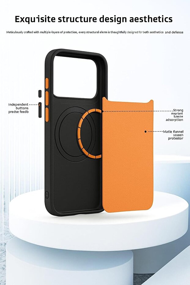 Case 17 Pro Max, TPU Shock-Absorbent Basic Cover, case cover (2025) - Black and orange