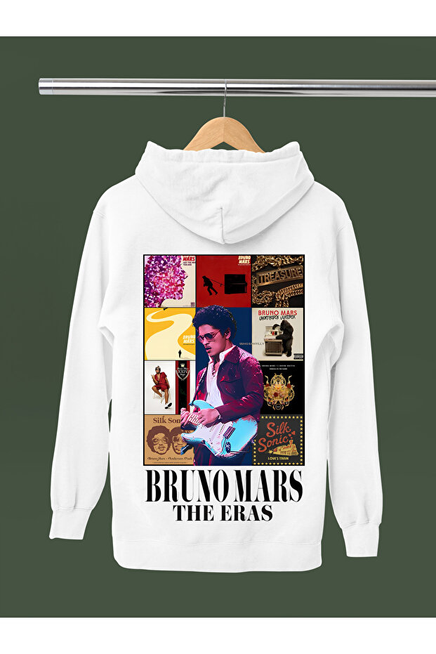 Bruno Mars Printed Cotton Long Sleeved 3-Yarn Hooded Sweatshirt
