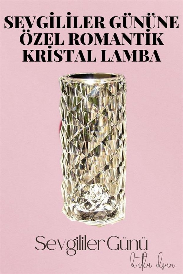 Ilkestor Valentine's Day Special Romantic Crystal Night Light (212828) Gift for Lover