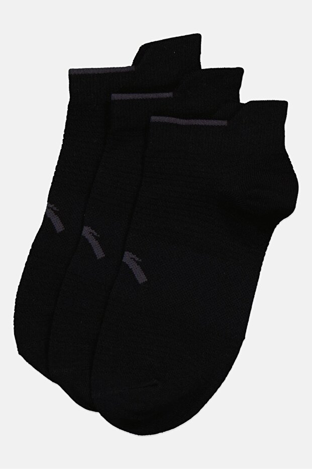 Kids Boy 3 Pairs Brand Logo Crew Socks, Black