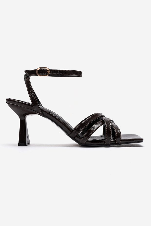 Women's Thin Heeled Shoes with Piping Detail, Jales Brown