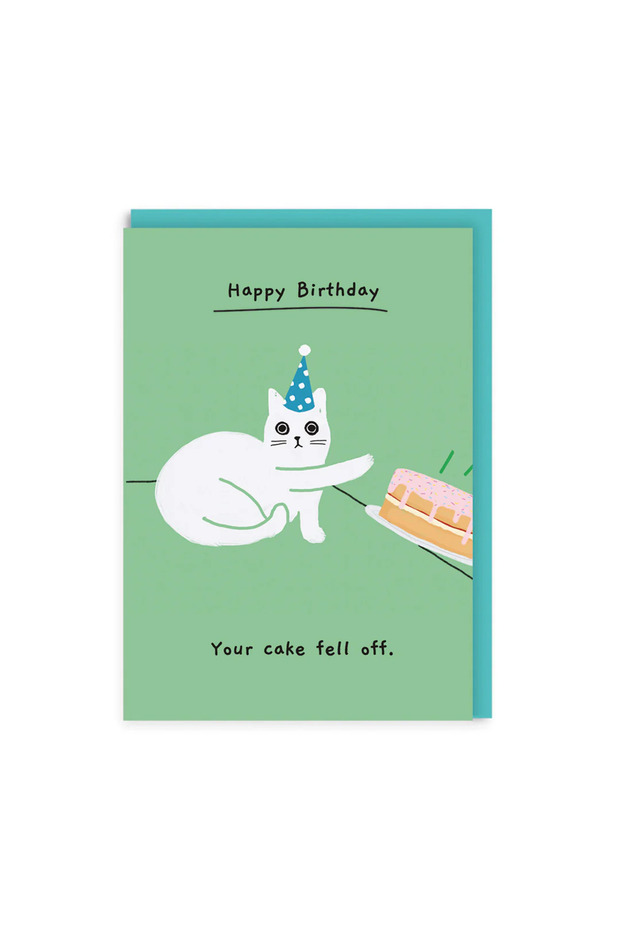 Ken the Cat Design A6 Postcard Your Cake Fell Off 8813