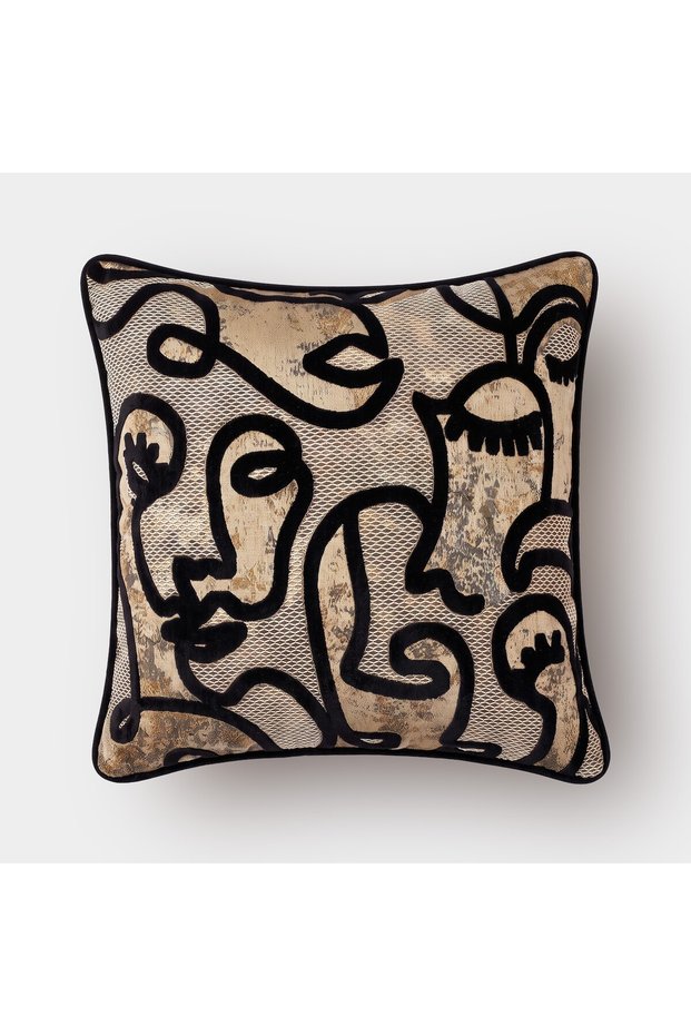 "Amore" Patterned Cushion Cover - 45X45 - Black