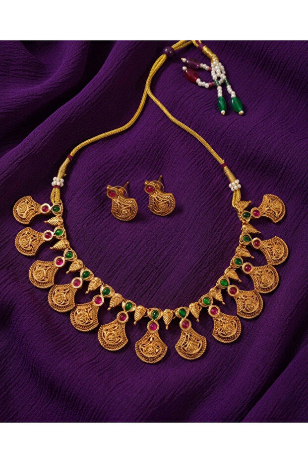 Classic Matte Finish Ethnic Necklace Set