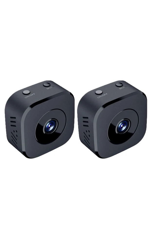 Black-2pc Mini HD Wifi Smart Monitor Surveillance Camera Video Voice DV Recorder Indoor Covert Wirel