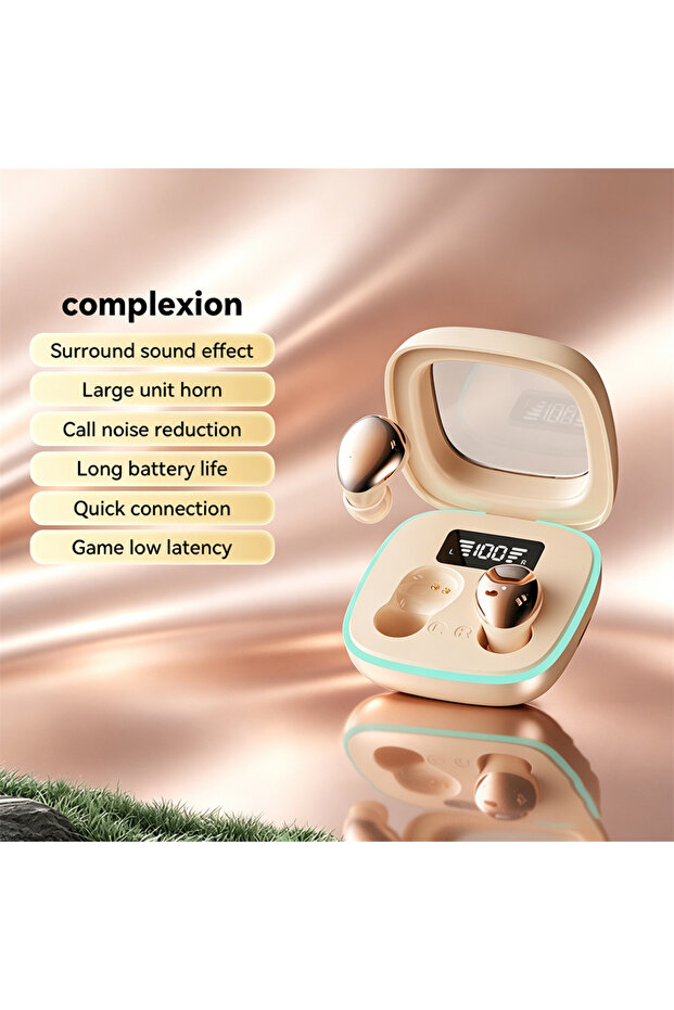 B51 Skin Electroplated TWS In-Ear Wireless Earphone Long Battery Life Digital Display 2-In-1 Dual He