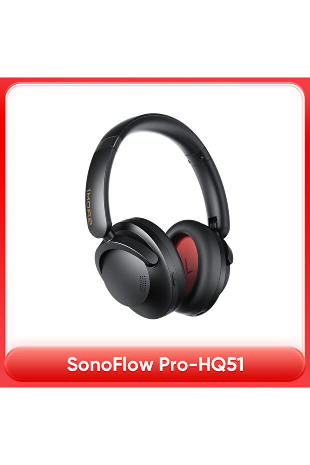 Black 1MORE SonoFlow Pro HQ51 ANC Headphones Bluetooth 5.4 Hi-Res LDAC 40mm DLC Driver 42dB QuietMax