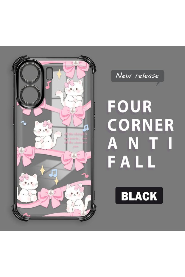 Xiaomi Redmi 13C Compatible Transparent Back Four-Corner Reinforced Impact Protection Silicone Case