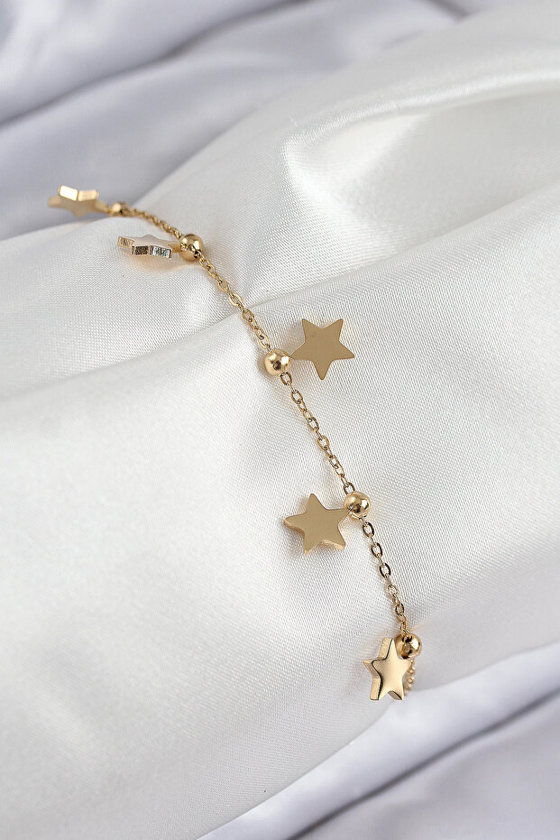 316L Steel Sequential Star Model Gold Color Women's Bracelet