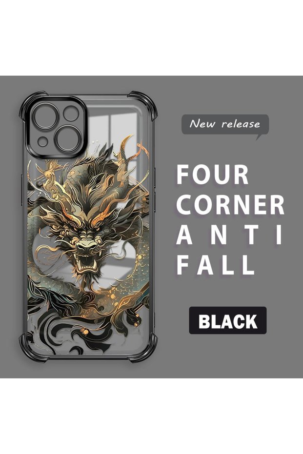 iPhone 13 Compatible Transparent Back Panel Four-Corner Reinforced Impact Protection Glossy Edge Silicone Case