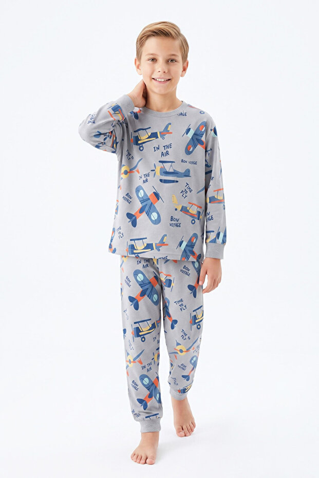 100% Cotton Boys' Pajama Set 8-13 Years 12735Is