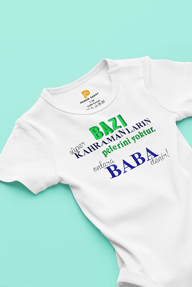 Baby Bodysuit with Dad Theme, 100% Organic Cotton Body