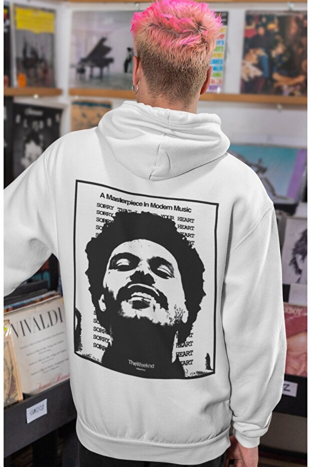 The Weeknd Rapper Singer Back Printed Unisex Oversize Combed Cotton Hoodie