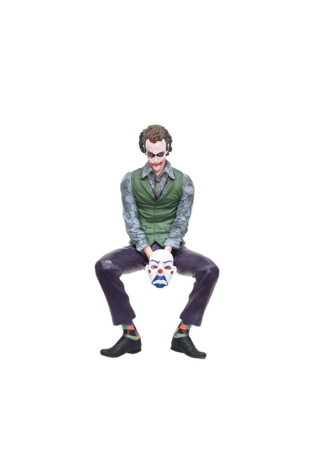 24cm - With box New Joker Heath Ledger Action Figures Car Roof Decoration Portable Wild Mask Statue