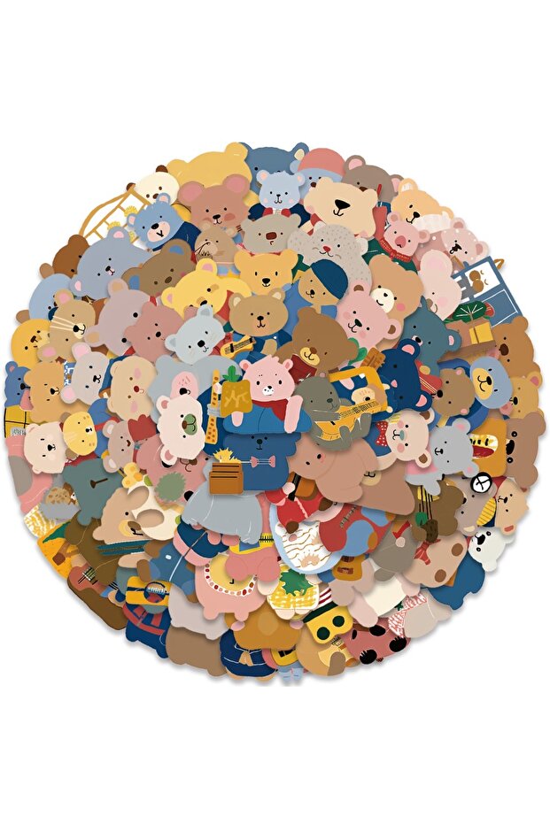 100PCS 100PCS Ins Style Cute Cartoon Little Brown Bear Stickers - Decals for Luggage, Phone Case, La