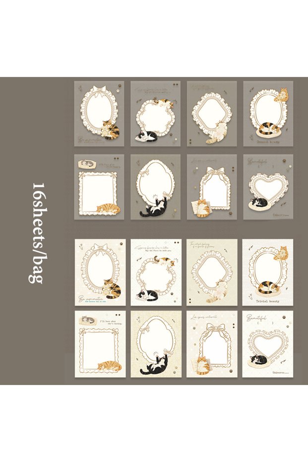 S31103-6 Mr.Paper 16Pcs/Book Light Sleep Manuscript Series Healing Hand-Drawn Base Sticker Pack for