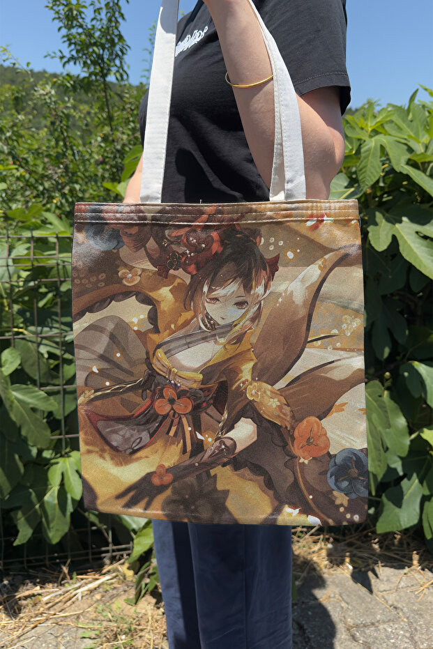 Chiori Genshin Impact V2 Double-Sided Canvas Print Tote Bag Anime Bag