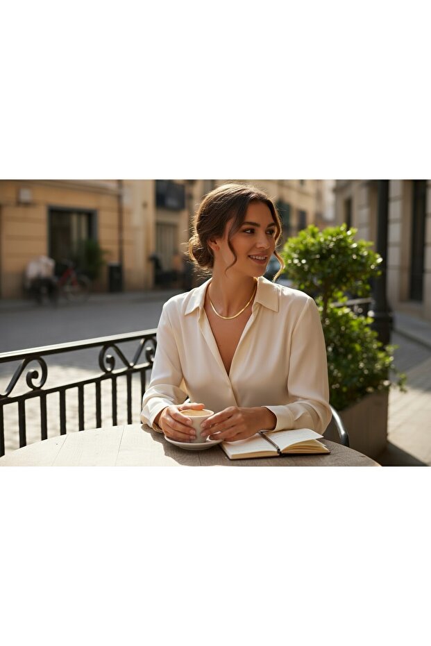 Gold Flat Chain Women's Necklace – Stainless Steel Herringbone (Snake Chain) Necklace