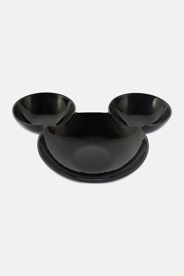 Disney Mickey Mouse Figural Head Chip And Dip Bowl, Black