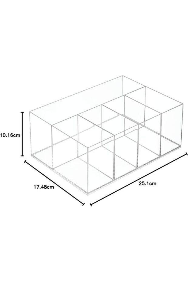 منظم تخزين بلاستيكي للحمام من iDesign بخمسة أقسام، مجموعة كلاريتي - 9.88 بوصة × 6.88 بوصة × 4 بوصة