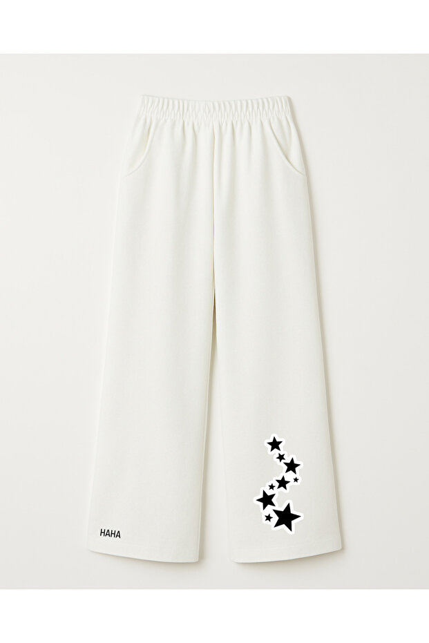 Stars Printed Wide Leg Sweatpants for Girls