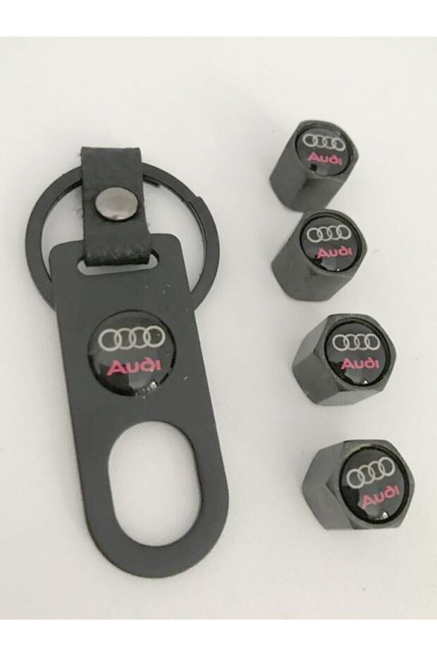Audi Metal Keychain and Valve Cover Set