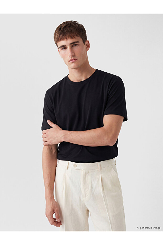 Black Crew Neck Soft Touch Men's T-Shirt