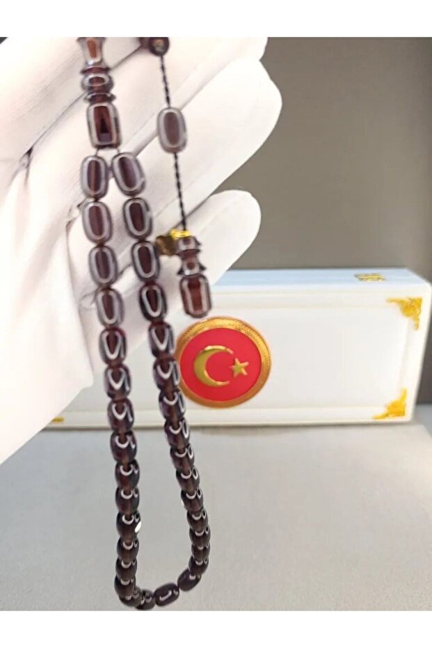 Patinated Block Zar Amber Praying Beads