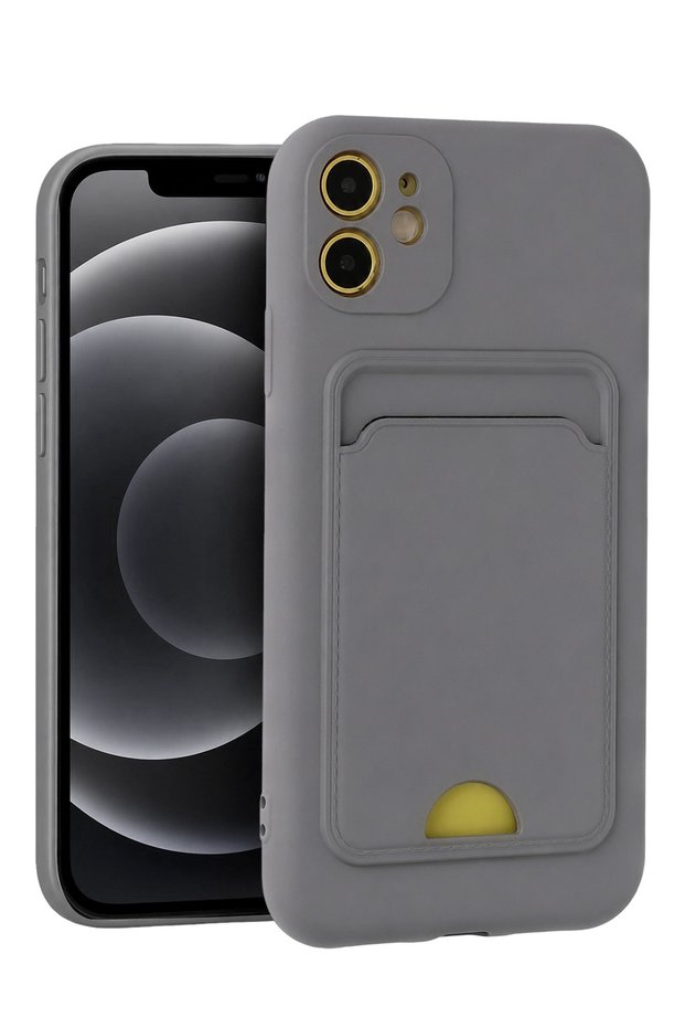 Concepta Newface iPhone 11 Case Kelvin Silicone with Business Card Holder (211012) - Gray