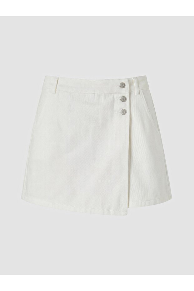 Trendlucky High Waist Women's Jean Shorts Skirt with Difference