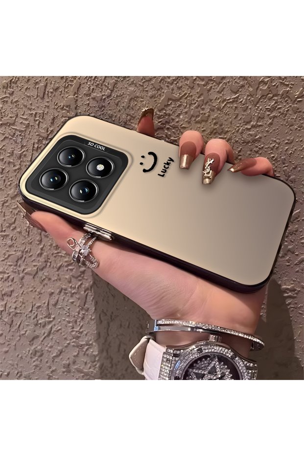 Mi 14t Pro Compatible Simple Written Smiley Face Case, Ins Style Relaxing Stylish Finish