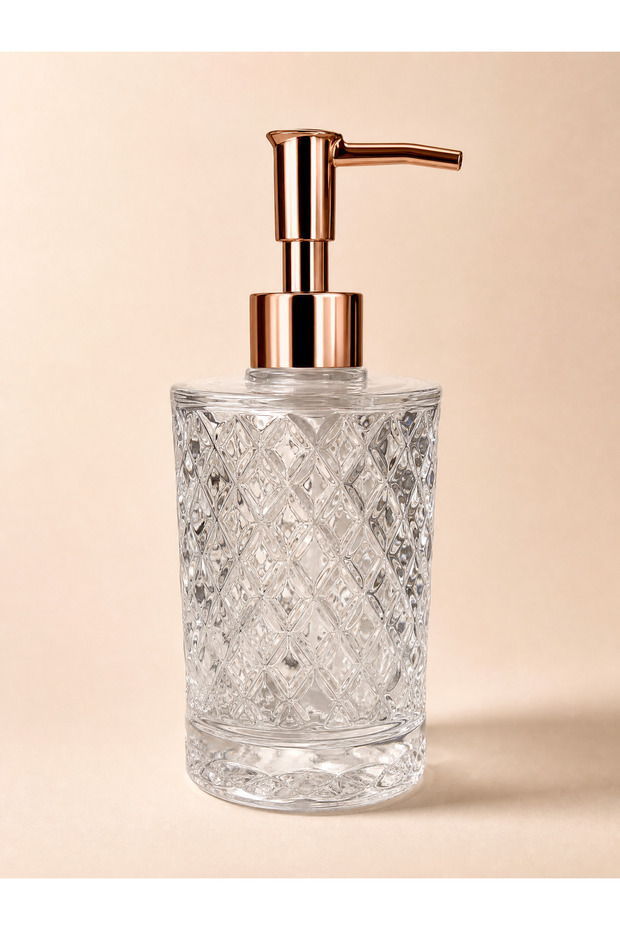 Transparent Crystal Glass Liquid Soap Dispenser - Transparent | | Pump-Operated | | Modern Luxury Bathroom Accessory Decorative Liquid