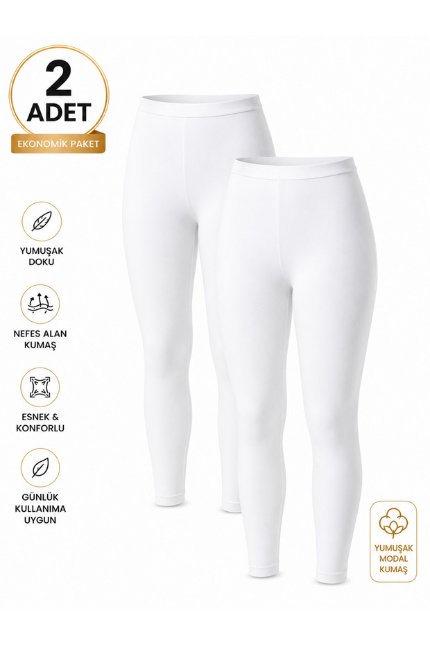 2-Pack Advantage Package Women's White Modal Dress & Underskirt Lining - Leggings-1005
