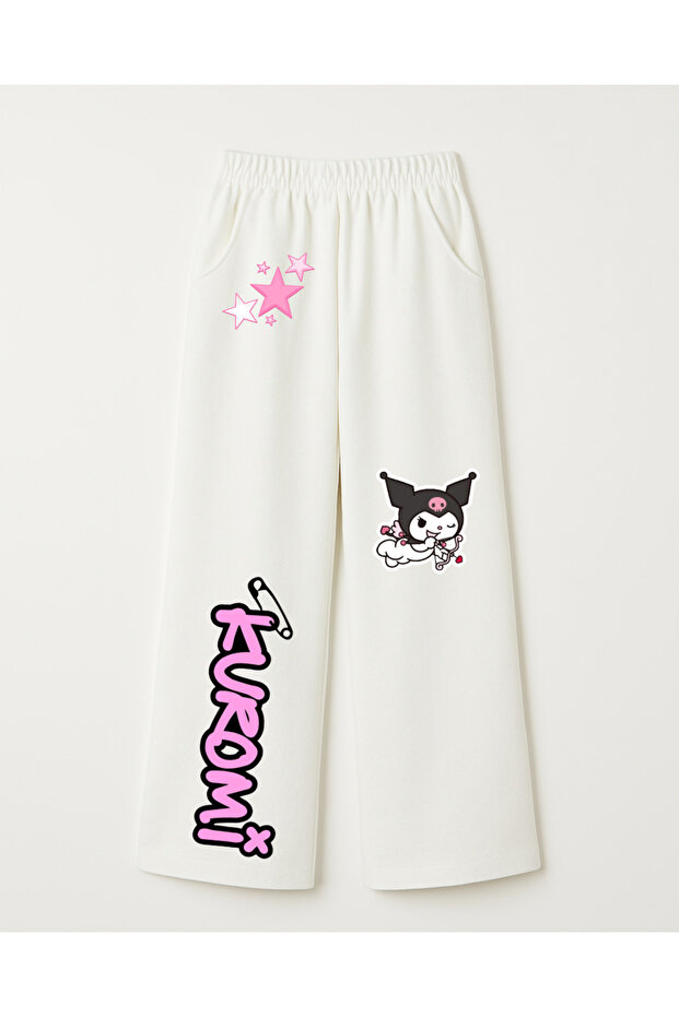 Kuromi Printed Wide Leg Sweatpants for Girls