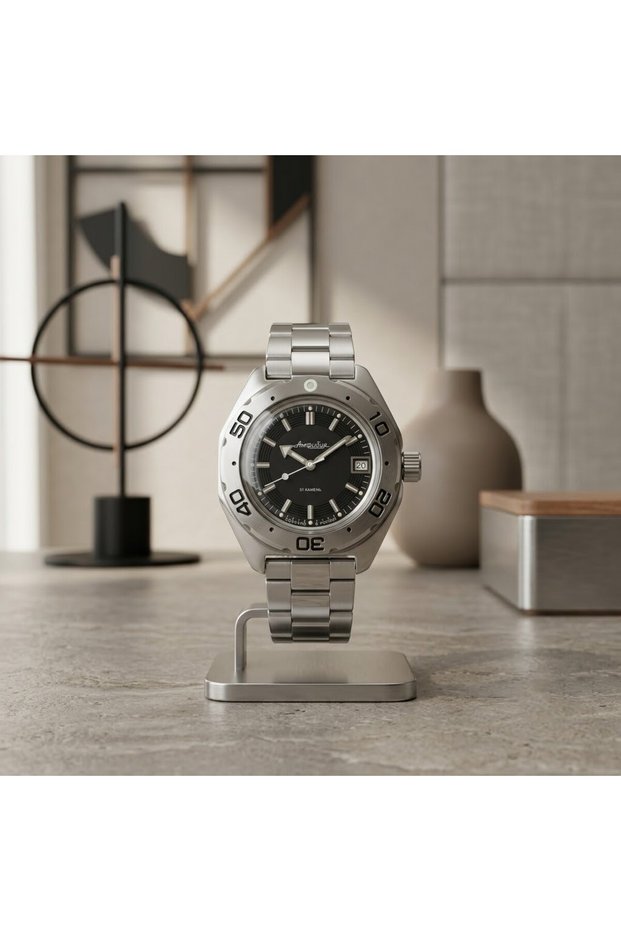 Vostok Amphibia 670923 2416B Automatic Mechanical Men's Wristwatch 20 Atm Steel Bracelet