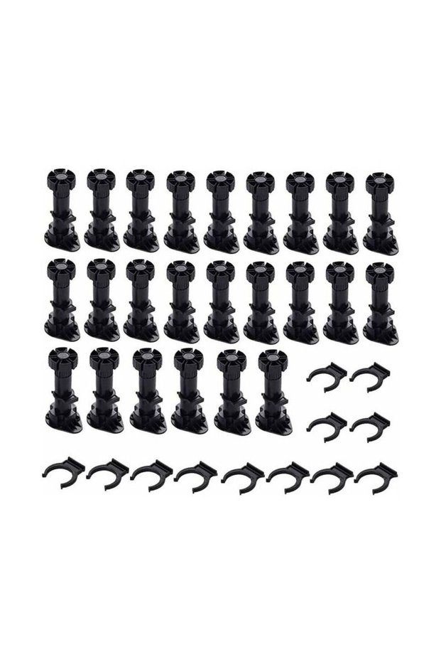 24 plastic cabinet legs, furniture legs, adjustable furniture legs (80mm-100mm), black plastic furniture legs.