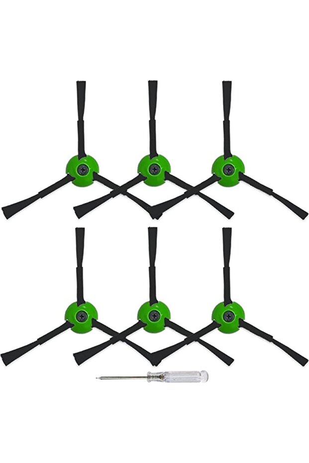 6-Piece Replacement Side Brush Pack Compatible with iRobot Roomba i & j & e Series Edge Broom Spares for i1+ i3+ j7+ j8+ e5 e6