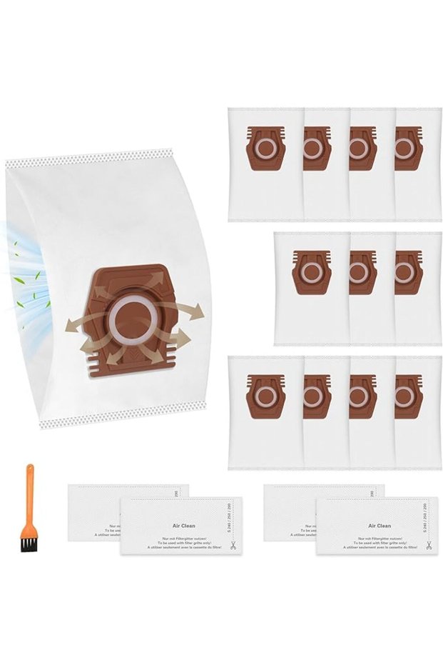 12-pack of dust bags for Miele Pure Air CO 3D vacuum cleaners, suitable for Guard M1 S8380 Flex Parquet quiet performance cat and dog series.
