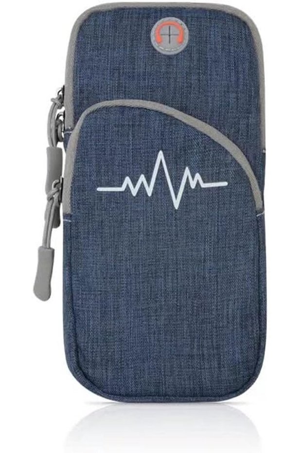 Phone armband, sweatproof, sports phone armband, running armband with adjustable strap for fitness and running (blue)