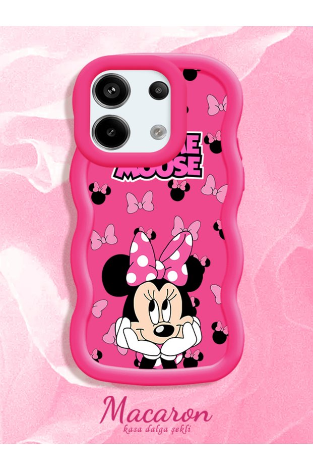 Poco X6 5g Compatible Wavy Frame Mouse Cartoon Patterned Quality Silicone Phone Case